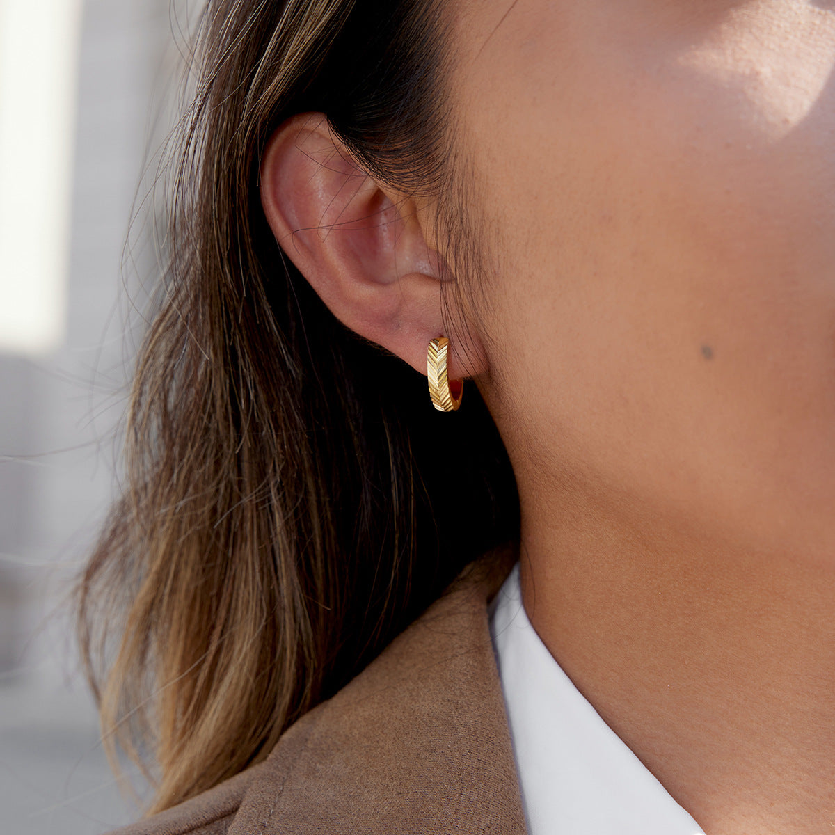 Luna Ridge Hoop Earrings Set