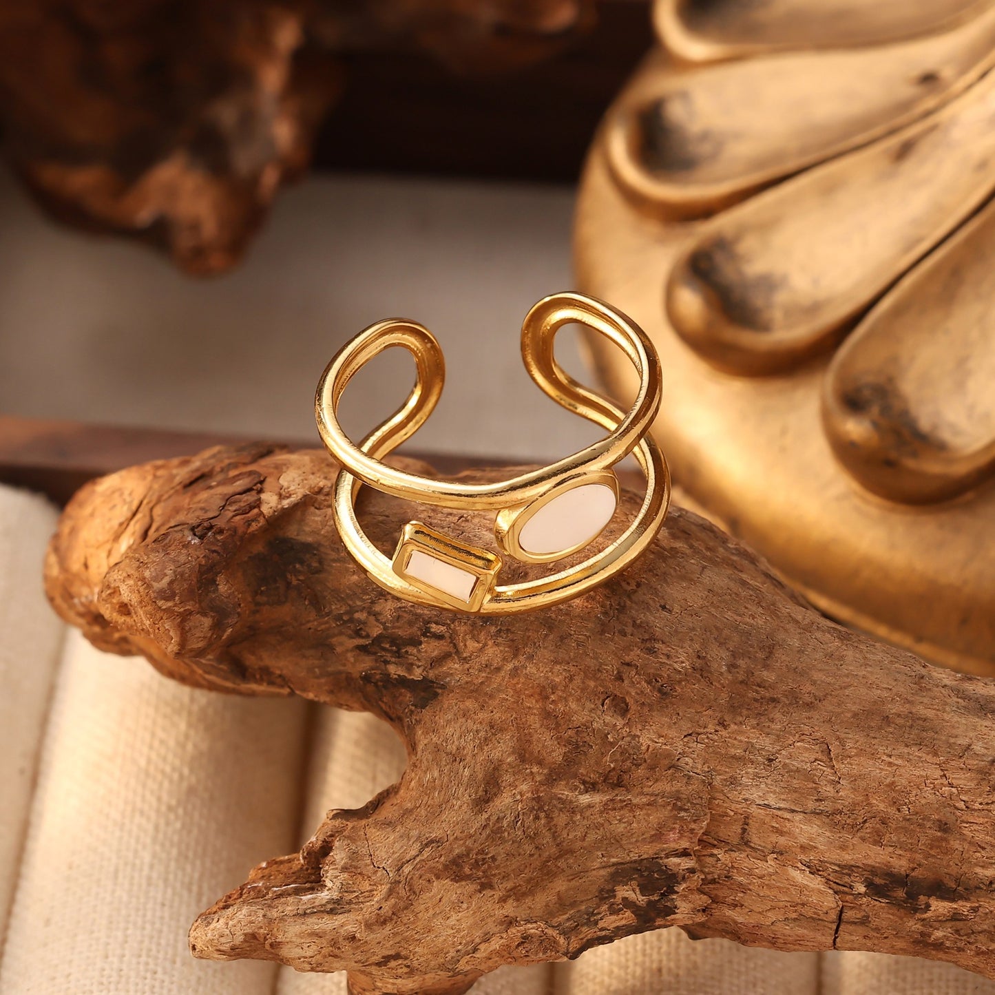 Color Stone Open Ring
