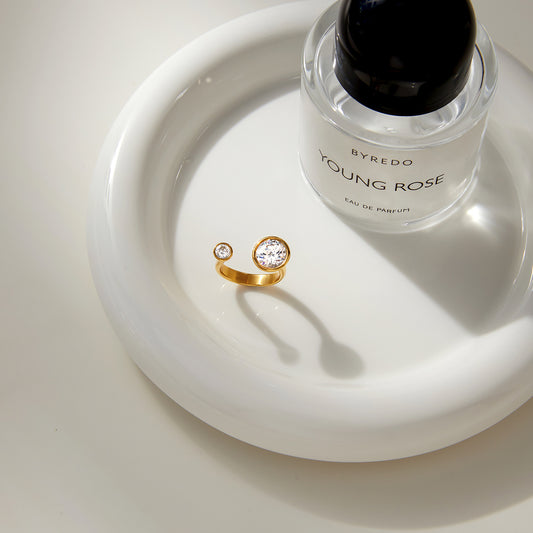 Aurora Dual Stone Open Ring