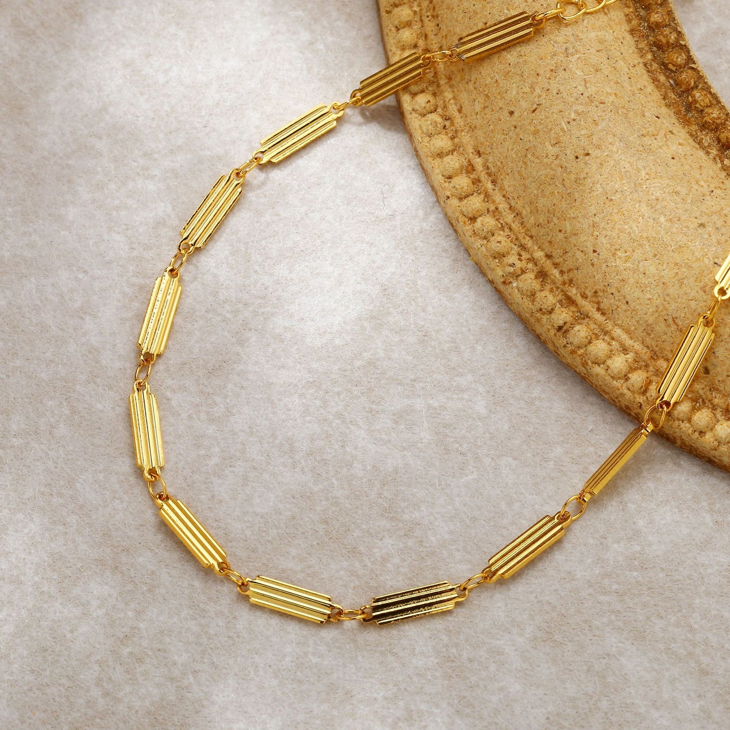 Minimal Cuban Chain Bracelet Gold Plated Stainless Steel
