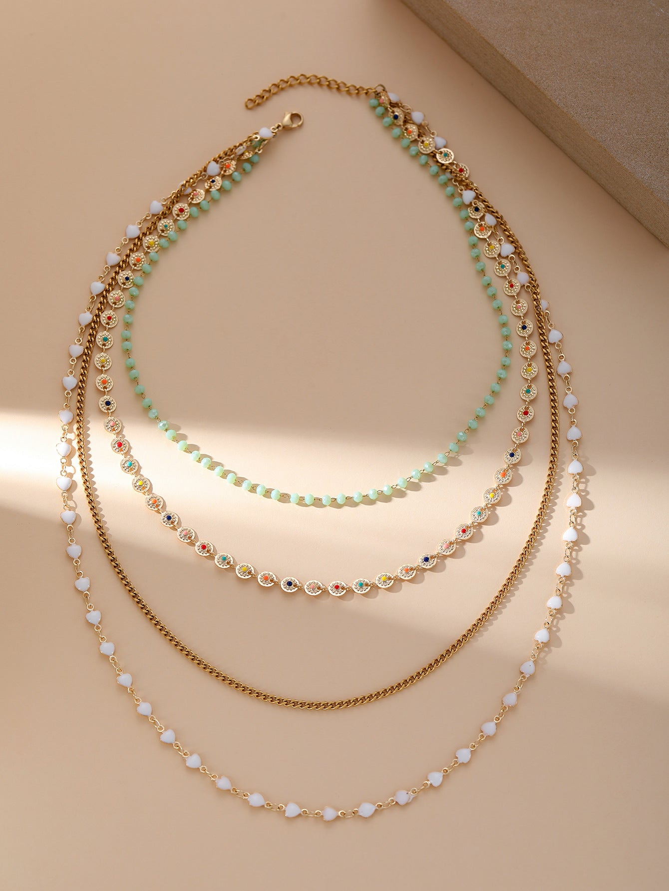 Retro Multi Layer Drip Bead Necklace