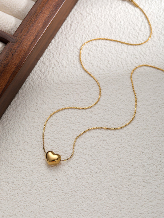 Minimalist Gold Heart Choker Necklace