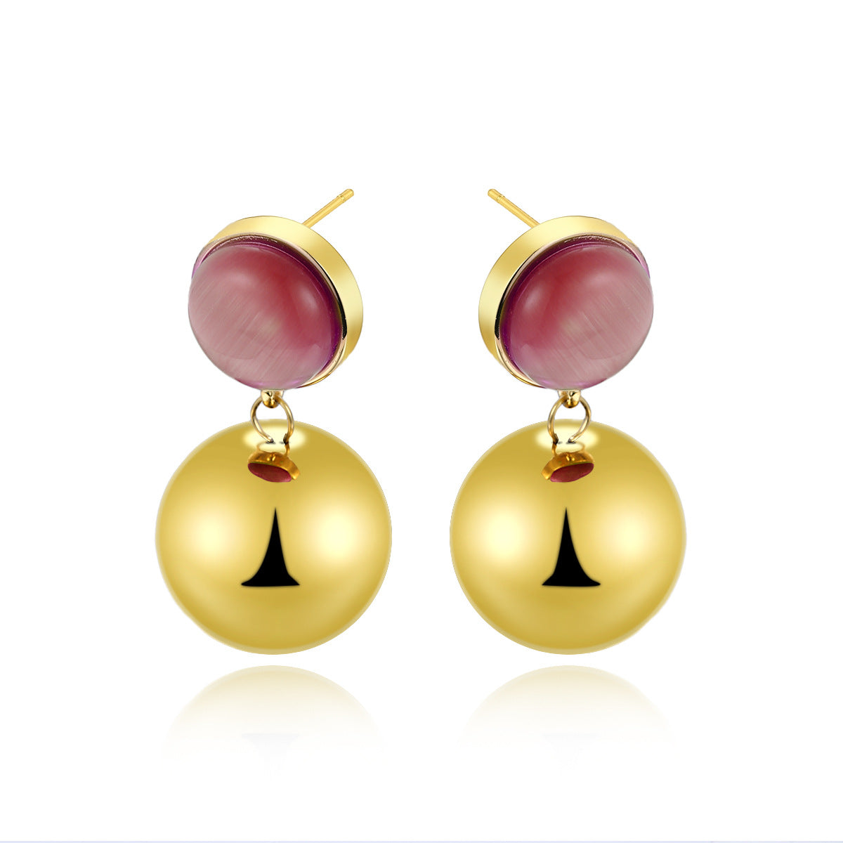 Minimalist Ball Zircon Drop Earrings