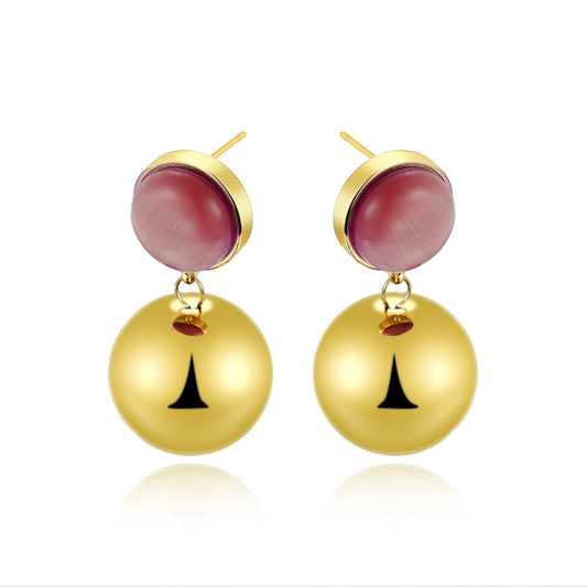 Minimalist Ball Zircon Drop Earrings
