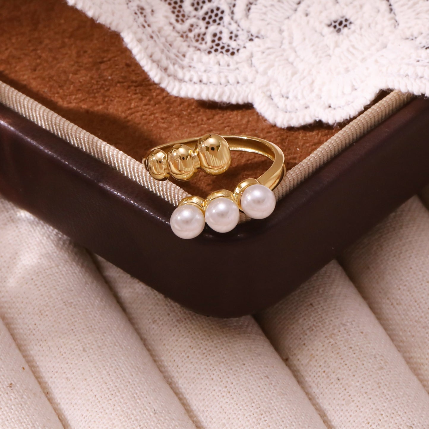 Minimal Beaded Open Ring
